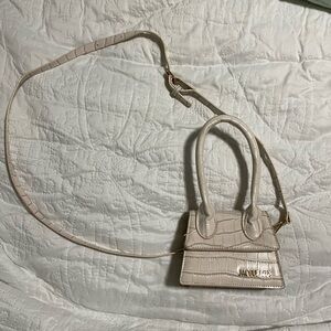 Designer inspired Cream Croc-Embossed Women's Bag